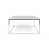 TemaHome Gleam 30x30 Marble Top Coffee Table in White Marble & Chrome - Front
