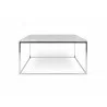 TemaHome Gleam 30x30 Marble Top Coffee Table in White Marble & Chrome - Front - TemaHome Gleam 30x30 Marble Top Coffee Table in White Marble & Chrome - Front