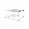 TemaHome Gleam 30x30 Marble Top Coffee Table in White Marble & Chrome - Angled - TemaHome Gleam 30x30 Marble Top Coffee Table in White Marble & Chrome - Angled