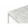 TemaHome Gleam 30x30 Marble Top Coffee Table in White Marble & Chrome - Table Edge Close-up - TemaHome Gleam 30x30 Marble Top Coffee Table in White Marble & Chrome - Table Edge Close-up