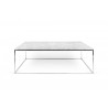 TemaHome Gleam 47x30 Marble Top Coffee Table in White Marble & Chrome - Front