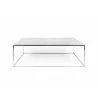 TemaHome Gleam 47x30 Marble Top Coffee Table in White Marble & Chrome - Front - TemaHome Gleam 47x30 Marble Top Coffee Table in White Marble & Chrome - Front