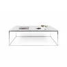 TemaHome Gleam 47x30 Marble Top Coffee Table in White Marble & Chrome - Front with Contents - TemaHome Gleam 47x30 Marble Top Coffee Table in White Marble & Chrome - Front with Contents