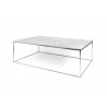 TemaHome Gleam 47x30 Marble Top Coffee Table in White Marble & Chrome - Angled