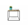 TemaHome Gleam 20x20 Wood Top Side Table in Oak & Black - Front with Content - TemaHome Gleam 20x20 Wood Top Side Table in Oak & Black - Front with Content