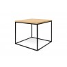 TemaHome Gleam 20x20 Wood Top Side Table in Oak & Black - Angled