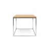 TemaHome Gleam 20x20 Wood Top Side Table in Oak & Chrome - Front