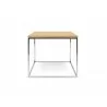 TemaHome Gleam 20x20 Wood Top Side Table in Oak & Chrome - Front - TemaHome Gleam 20x20 Wood Top Side Table in Oak & Chrome - Front