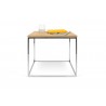 TemaHome Gleam 20x20 Wood Top Side Table in Oak & Chrome - Front with Contents
