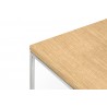 TemaHome Gleam 20x20 Wood Top Side Table in Oak & Chrome - Table Edge Close-up