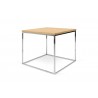 TemaHome Gleam 20x20 Wood Top Side Table in Oak & Chrome - Angled