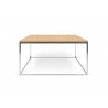 TemaHome Gleam 30x30 Wood Top Coffee Table in Oak & Chrome - Front 