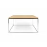 TemaHome Gleam 30x30 Wood Top Coffee Table in Oak & Chrome - Front  - TemaHome Gleam 30x30 Wood Top Coffee Table in Oak & Chrome - Front 