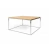 TemaHome Gleam 30x30 Wood Top Coffee Table in Oak & Chrome - Angled - TemaHome Gleam 30x30 Wood Top Coffee Table in Oak & Chrome - Angled