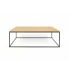 TemaHome Gleam 47x30 Wood Top Coffee Table in Oak & Black - Side - TemaHome Gleam 47x30 Wood Top Coffee Table in Oak & Black - Side