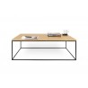 TemaHome Gleam 47x30 Wood Top Coffee Table in Oak & Black - Front with Contents
