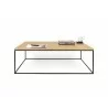 TemaHome Gleam 47x30 Wood Top Coffee Table in Oak & Black - Front with Contents - TemaHome Gleam 47x30 Wood Top Coffee Table in Oak & Black - Front with Contents