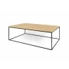 TemaHome Gleam 47x30 Wood Top Coffee Table in Oak & Black - Angled - TemaHome Gleam 47x30 Wood Top Coffee Table in Oak & Black - Angled
