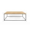 TemaHome Gleam 47x30 Wood Top Coffee Table in Oak & Black - Front