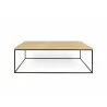 TemaHome Gleam 47x30 Wood Top Coffee Table in Oak & Black - Front - TemaHome Gleam 47x30 Wood Top Coffee Table in Oak & Black - Front