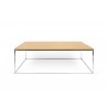 TemaHome Gleam 47x30 Wood Top Coffee Table in Oak & Chrome - Side