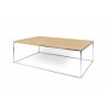 TemaHome Gleam 47x30 Wood Top Coffee Table in Oak & Chrome - Angled