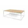 TemaHome Gleam 47x30 Wood Top Coffee Table in Oak & Chrome - Angled - TemaHome Gleam 47x30 Wood Top Coffee Table in Oak & Chrome - Angled