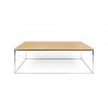 TemaHome Gleam 47x30 Wood Top Coffee Table in Oak & Chrome - Front