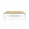TemaHome Gleam 47x30 Wood Top Coffee Table in Oak & Chrome - Front - TemaHome Gleam 47x30 Wood Top Coffee Table in Oak & Chrome - Front