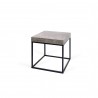 TemaHome Petra End Table in Concrete Look & Black - Angled View