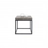 TemaHome Petra End Table in Concrete Look & Black - Front with Contents