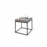 TemaHome Petra End Table in Concrete Look & Black - Angled with Contents