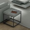 TemaHome Petra End Table in Concrete Look & Black - Lifestyle 2