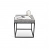 TemaHome Petra End Table in Concrete Look & Black - Front with Contents