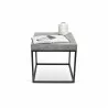 TemaHome Petra End Table in Concrete Look & Black - Front with Contents - TemaHome Petra End Table in Concrete Look & Black - Front with Contents