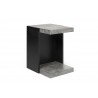 TemaHome Klaus Side Table in Concrete Look & Pure Black - Right Side Angle