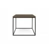 TemaHome Gleam 20x20 Wood Top Side Table in Walnut & Black - Front - TemaHome Gleam 20x20 Wood Top Side Table in Walnut & Black - Front