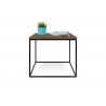 TemaHome Gleam 20x20 Wood Top Side Table in Walnut & Black - Front with Contents
