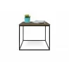 TemaHome Gleam 20x20 Wood Top Side Table in Walnut & Black - Front with Contents - TemaHome Gleam 20x20 Wood Top Side Table in Walnut & Black - Front with Contents