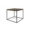 TemaHome Gleam 20x20 Wood Top Side Table in Walnut & Black - Angled