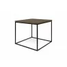 TemaHome Gleam 20x20 Wood Top Side Table in Walnut & Black - Angled - TemaHome Gleam 20x20 Wood Top Side Table in Walnut & Black - Angled