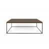 TemaHome Gleam 47x30 Wood Top Coffee Table in Walnut & Black - Front