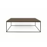 TemaHome Gleam 47x30 Wood Top Coffee Table in Walnut & Black - Front - TemaHome Gleam 47x30 Wood Top Coffee Table in Walnut & Black - Front