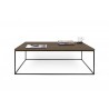 TemaHome Gleam 47x30 Wood Top Coffee Table in Walnut & Black - Front with Contents