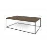 TemaHome Gleam 47x30 Wood Top Coffee Table in Walnut & Black - Angled