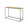 TemaHome Gleam Wood Top Console in Light Oak & Black - Angled