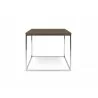 TemaHome Gleam 20x20 Wood Top Side Table in Walnut & Chrome - Front - TemaHome Gleam 20x20 Wood Top Side Table in Walnut & Chrome - Front