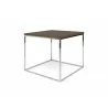 TemaHome Gleam 20x20 Wood Top Side Table in Walnut & Chrome - Angled - TemaHome Gleam 20x20 Wood Top Side Table in Walnut & Chrome - Angled