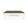 TemaHome Gleam 47x30 Wood Top Coffee Table in Walnut & Chrome - Front