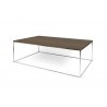 TemaHome Gleam 47x30 Wood Top Coffee Table in Walnut & Chrome - Angled